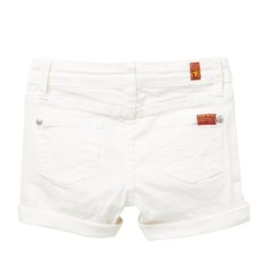 7 For All Mankind Girls White 3" Roll Cuff Shorts
